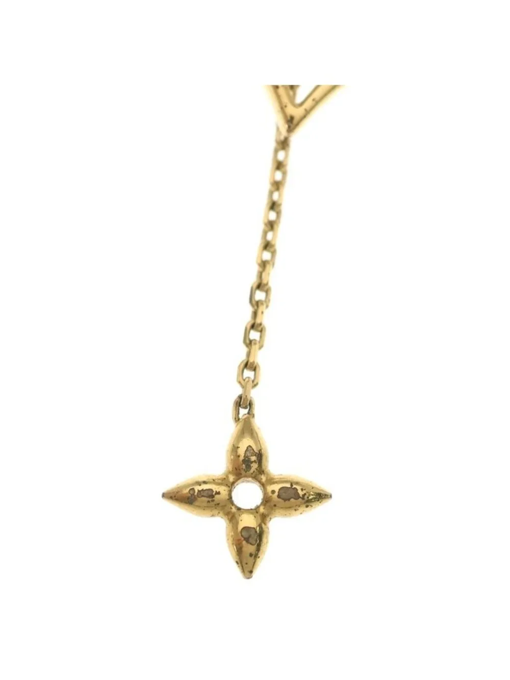 Louis Vuitton Monogram Pendant Chain LV Flower Gram Gold